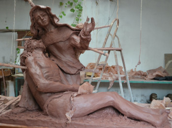 Œuvre contemporaine nommée « Pietà », Réalisée par PHILIPPE LE MONIES DE SAGAZAN
