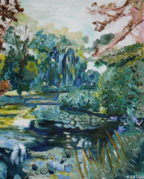 Œuvre contemporaine nommée « giverny 2 », Réalisée par MIREILLE BREGOU