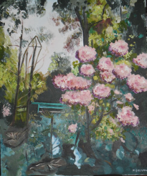 Œuvre contemporaine nommée « fleurs giverny 1 », Réalisée par MIREILLE BREGOU