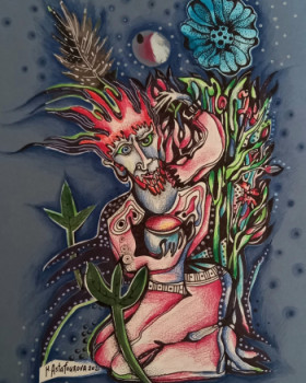 Œuvre contemporaine nommée « Le Druide », Réalisée par HELENA BALLARINI