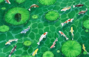 Œuvre contemporaine nommée « Oh my beautiful pond ! », Réalisée par THEARTIST