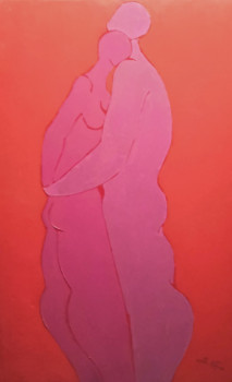 Œuvre contemporaine nommée « Le couple mauve », Réalisée par PHILIPPE JAMIN