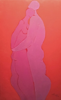 Œuvre contemporaine nommée « Le couple mauve », Réalisée par PHILIPPE JAMIN