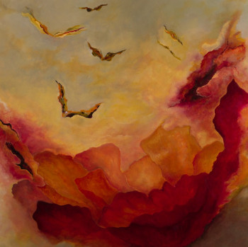 Œuvre contemporaine nommée « La Fleur aux Oiseaux », Réalisée par MICHèLE GAZEL