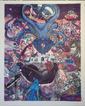 Œuvre contemporaine nommée « JUKEBOX HEROES / Alternate World 1 », Réalisée par DAVY CROW