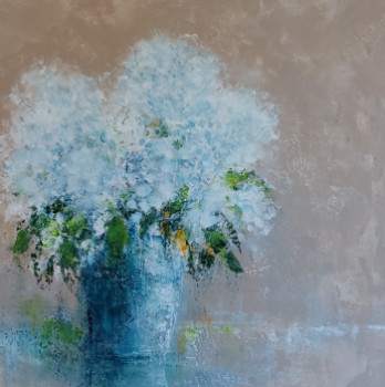 Œuvre contemporaine nommée « BLEU LE VASE », Réalisée par MIREILLE MAURY