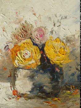 Œuvre contemporaine nommée « Petit bouquet jaune », Réalisée par BOURILLON KAO