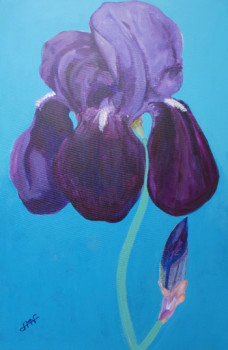 Œuvre contemporaine nommée « L'iris bleu », Réalisée par PHILIPPE JAMIN
