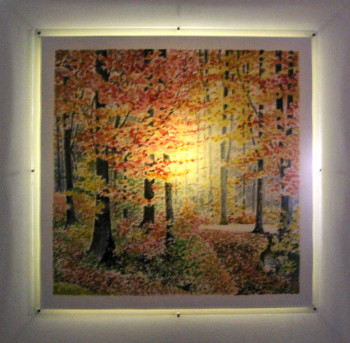 Œuvre contemporaine nommée « Forêt d'Automne (solution éclairée) », Réalisée par LAULPIC