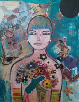 Œuvre contemporaine nommée « Femme Totem », Réalisée par GISP