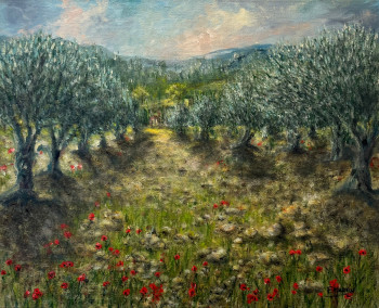 Œuvre contemporaine nommée « L’oliveraie », Réalisée par FRéDéRIC MARTIN