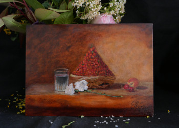 Œuvre contemporaine nommée « Panier de fraises des bois », Réalisée par MARIE PALMIER
