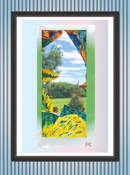 Œuvre contemporaine nommée « " Regard à travers la ... vitre brisée "  Série 40 x 30 », Réalisée par GIL'BER PAUTLER