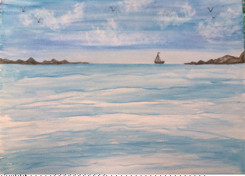 Œuvre contemporaine nommée « Entre ciel et mer », Réalisée par CARINE SORLUT
