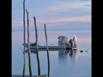 Œuvre contemporaine nommée « Fin de jour sur le bassin », Réalisée par MICHEL PAULIN