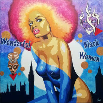 Œuvre contemporaine nommée « WONDERFUL BLACK WOMEN », Réalisée par BERNARD ROUX