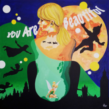 Œuvre contemporaine nommée « YOU ARE BEAUTIFUL », Réalisée par BERNARD ROUX