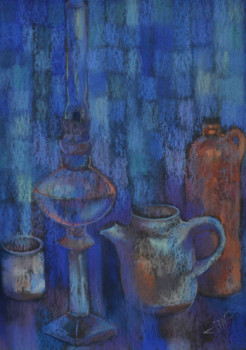 Œuvre contemporaine nommée « Lampe et grès II », Réalisée par PHILIPPE JAMIN