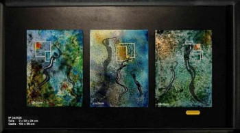 Œuvre contemporaine nommée « Triptique 02 », Réalisée par SEIGNEURET CAGN-ARTS