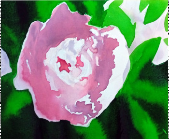 Œuvre contemporaine nommée « Green Pink | Watercolor Peonies | Summer Garden », Réalisée par GALINA VINDALOVSKAIA