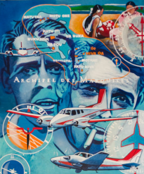 Œuvre contemporaine nommée « Jacques Brel - l'aviateur », Réalisée par MURZO