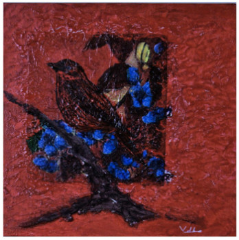 Œuvre contemporaine nommée « Oiseau rouge », Réalisée par EVAP