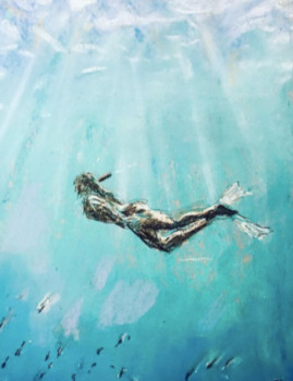 Œuvre contemporaine nommée « La Plongeuse », Réalisée par RUBIO