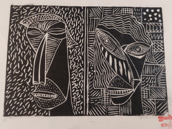 Œuvre contemporaine nommée « visages », Réalisée par TITOUNE
