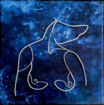 Œuvre contemporaine nommée « Sorcière bleue 2 », Réalisée par GARANCE BE.