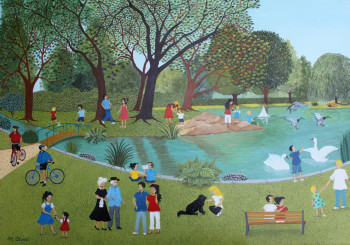 Œuvre contemporaine nommée « Un havre de paix, le Lac de Croissy au Vesinet », Réalisée par MARTINE CLOUET