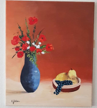 Œuvre contemporaine nommée « Fleurs et fruits », Réalisée par N.JAHIER