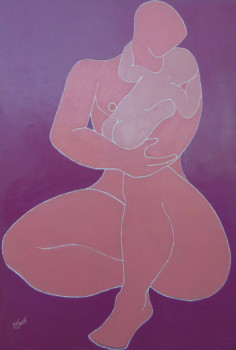 Œuvre contemporaine nommée « Maternité », Réalisée par PHILIPPE JAMIN