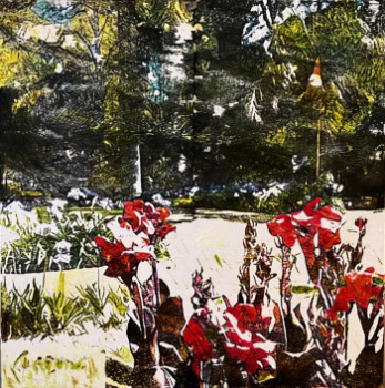 Œuvre contemporaine nommée « Red Flower », Réalisée par ALAIN CABOT