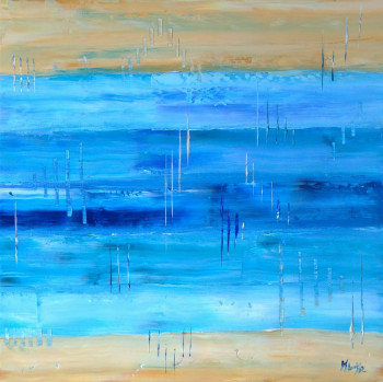 Œuvre contemporaine nommée « Eaux turquoises », Réalisée par KARINE LOCKE