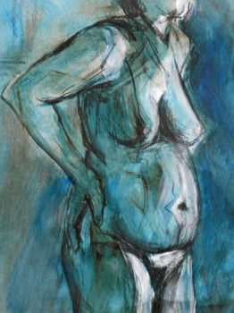 Œuvre contemporaine nommée « Bleu émeraude », Réalisée par JüRGEN BORGERS