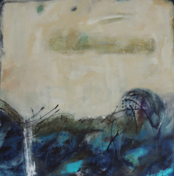 Œuvre contemporaine nommée « BLUE WAVES », Réalisée par ELENI PAPPA TSANTILIS