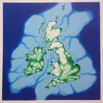 Œuvre contemporaine nommée « Les îles Britanniques », Réalisée par J.L VAN.A