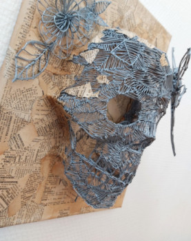 Œuvre contemporaine nommée « Crâne gris », Réalisée par PATI D'ONIRIE