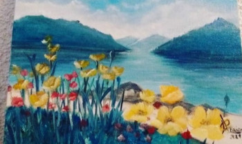 Œuvre contemporaine nommée « Le lac en Suisse », Réalisée par FLEUVE BLUE