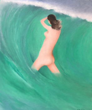 Œuvre contemporaine nommée « Nu dans la vague », Réalisée par MARTHE BRILMAN