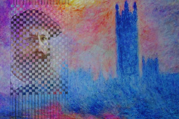 Œuvre contemporaine nommée « Monet,Westminster au crepuscule », Réalisée par ARIEL