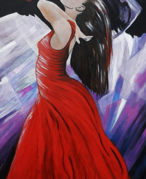Œuvre contemporaine nommée « La danseuse rouge », Réalisée par MARIE COLIN