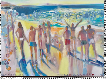 Œuvre contemporaine nommée « La plage ,les filles ,les potes,la vie… », Réalisée par CHRIST MAD