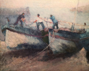 Œuvre contemporaine nommée « Départ à la pêche », Réalisée par PHILIPPE JAMIN