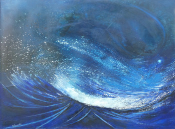 Œuvre contemporaine nommée « Naissance bleue », Réalisée par PHILIPPE JAMIN