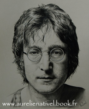Œuvre contemporaine nommée « Portrait de John Lennon », Réalisée par AURéLIE NATIVEL