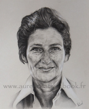 Œuvre contemporaine nommée « Portrait de Simone Veil », Réalisée par AURéLIE NATIVEL