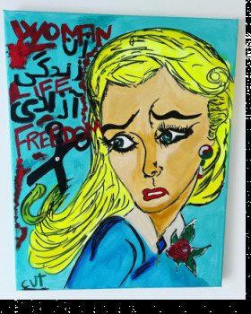 Œuvre contemporaine nommée « Woman life freedom », Réalisée par CARRIE JOSEPH VOUTEAU