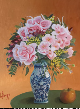 Œuvre contemporaine nommée « Bouquet de roses », Réalisée par DE BENGY PATRICK