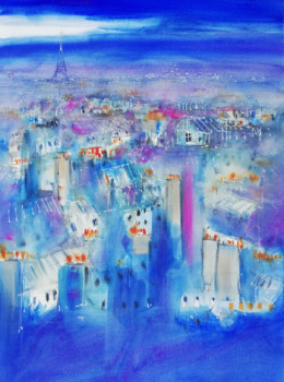 Œuvre contemporaine nommée « Les toits de Paris », Réalisée par CHRISTOPHE CREPIN